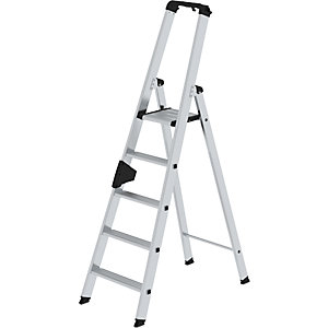 Stufen-Stehleiter, einseitig, Komfort-Ausführung mit ergo-pad®, 5 Stufen.