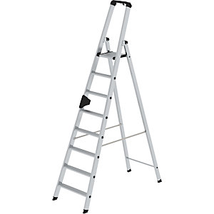 Stufen-Stehleiter, einseitig, Komfort-Ausführung mit ergo-pad®, 8 Stufen.
