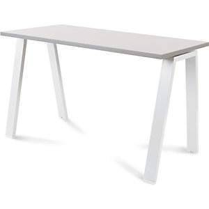Schreibtisch BLANCA, Höhe 740 mm, Gestell A-Form, BxT 1200 x 600 mm, grau / weiß.