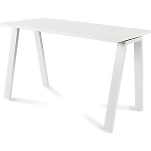 Schreibtisch BLANCA, Höhe 740 mm, Gestell A-Form, BxT 1200 x 600 mm, weiß / weiß.