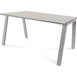 Schreibtisch BLANCA, Höhe 740 mm, Gestell A-Form, BxT 1400 x 800 mm, grau / grau.
