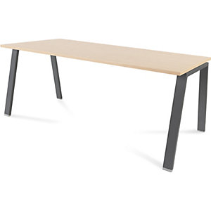 Schreibtisch BLANCA, Höhe 740 mm, Gestell A-Form, BxT 1800 x 800 mm, Buche-Dekor / anthrazit.