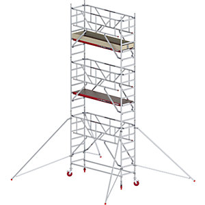 Fahrgerüst RS TOWER 41 schmal mit Safe-Quick®, Holzplattform, Länge 1,85 m, Arbeitshöhe 7,20 m.