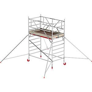 Fahrgerüst RS TOWER 42 breit, Holzplattform, Länge 1,85 m, Arbeitshöhe 4,20 m.