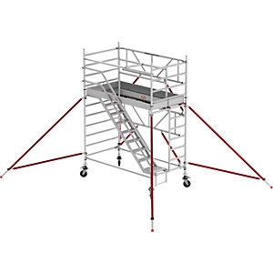 Treppengerüst RS TOWER 53 breit, Fiber-Deck®, Länge 1,85 m, Arbeitshöhe 4,20 m.