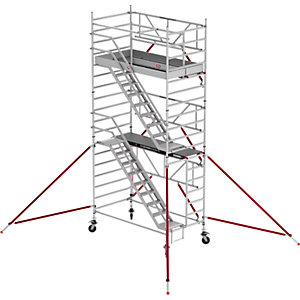 Treppengerüst RS TOWER 53 breit, Fiber-Deck®, Länge 1,85 m, Arbeitshöhe 6,20 m.