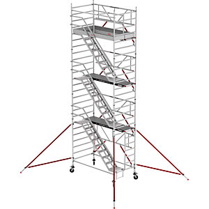 Treppengerüst RS TOWER 53 breit, Fiber-Deck®, Länge 1,85 m, Arbeitshöhe 8,20 m.