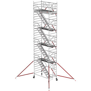 Treppengerüst RS TOWER 53 breit, Fiber-Deck®, Länge 1,85 m, Arbeitshöhe 10,20 m.
