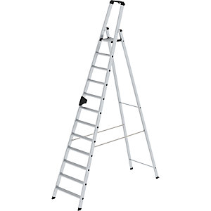 Stufen-Stehleiter, einseitig, Komfort-Ausführung mit ergo-pad®, 12 Stufen.