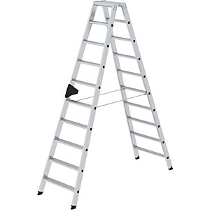 Stufen-Stehleiter, beidseitig, Komfort-Ausführung mit ergo-pad®, 2 x 10 Stufen.