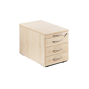 THEA - Rollcontainer, Utensilienschub, 3 Materialschübe, Ahorn-Dekor.
