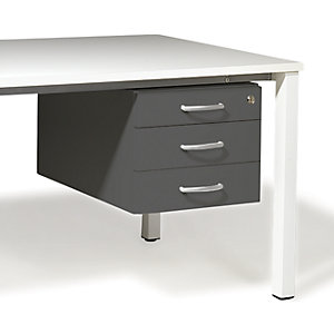 Unterschrank für Desk Duo, BxT 428 x 600 mm, dunkelgrau.