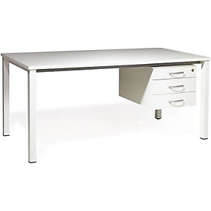 Unterschrank für Desk Duo, BxT 428 x 600 mm, weiß gebürstet.
