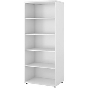 Büroregal Portland, HxBxT 1845 x 800 x 420 mm, weiß gebürstet.