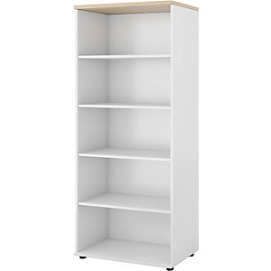 Büroregal Portland, HxBxT 1845 x 800 x 420 mm, weiß gebürstet / Birke.