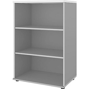 Büroregal Portland, HxBxT 1138 x 800 x 420 mm, lichtgrau / weiß.