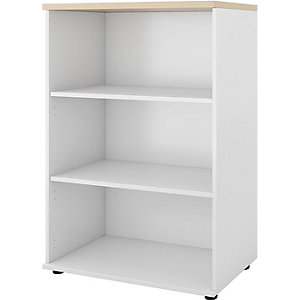 Büroregal Portland, HxBxT 1138 x 800 x 420 mm, weiß gebürstet / Birke.
