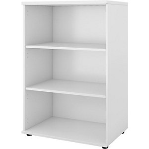 Büroregal Portland, HxBxT 1138 x 800 x 420 mm, weiß gebürstet.