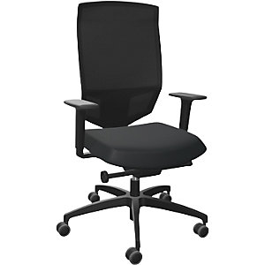 Bürodrehstuhl JUST EVO MESH, mit Netzrückenlehne, Gestell schwarz.