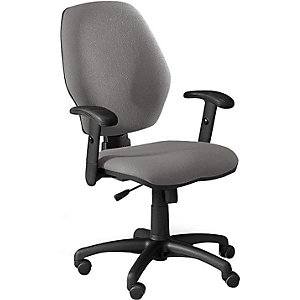 Bürostuhl Sirius, Synchronmechanik, grau, hohe Rückenlehne.