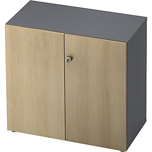 Aktenschrank, Flügeltüren, 1 Fachboden, graphit / Eiche.