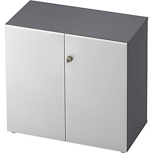Aktenschrank, Flügeltüren, 1 Fachboden, graphit / weiß.