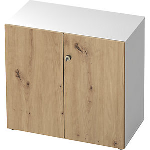 Aktenschrank, Flügeltüren, 1 Fachboden, weiß / Asteiche.