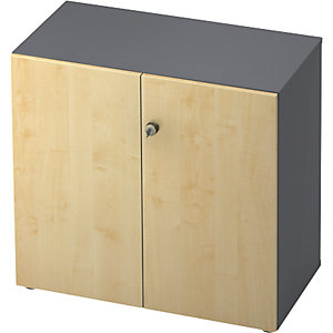 Aktenschrank, Flügeltüren, 1 Fachboden, graphit / Ahorn-Dekor.