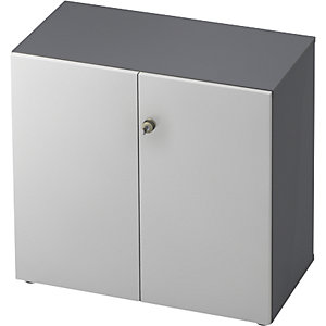 Aktenschrank, Flügeltüren, 1 Fachboden, graphit / alusilber.