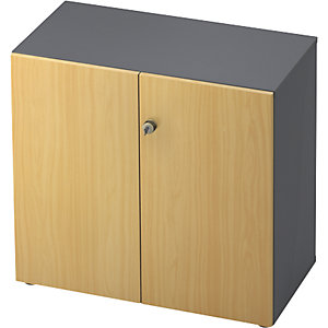 Aktenschrank, Flügeltüren, 1 Fachboden, graphit / Buche.