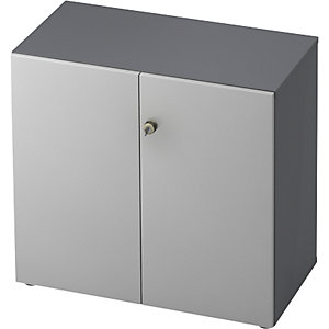 Aktenschrank, Flügeltüren, 1 Fachboden, graphit / lichtgrau.