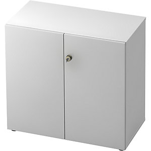 Aktenschrank, Flügeltüren, 1 Fachboden, weiß / alusilber.