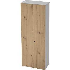 Aktenschrank, Flügeltüren, 5 Fachböden, weiß / Asteiche.