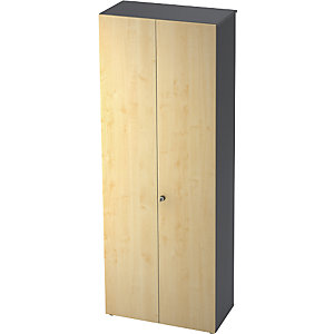 Aktenschrank, Flügeltüren, 5 Fachböden, graphit / Ahorn-Dekor.