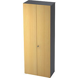 Aktenschrank, Flügeltüren, 5 Fachböden, graphit / Buche.