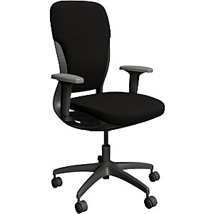 Bürodrehstuhl MOTION, Polsterrückenlehne, dunkelgrau, schwarz.
