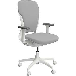 Bürodrehstuhl MOTION, Polsterrückenlehne, weiß, grau.