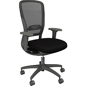 Bürodrehstuhl MOTION, Netzrückenlehne, dunkelgrau, schwarz.