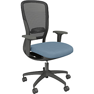 Bürodrehstuhl MOTION, Netzrückenlehne, dunkelgrau, hellblau.