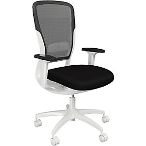 Bürodrehstuhl MOTION, Netzrückenlehne, weiß, schwarz.