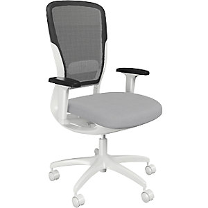 Bürodrehstuhl MOTION, Netzrückenlehne, weiß, grau.