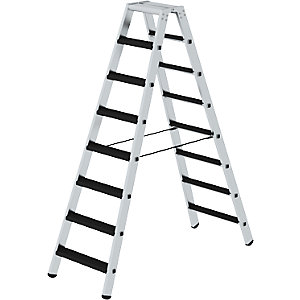 Stufen-Stehleiter, beidseitig, Ausführung gepolstert, 2 x 8 Stufen.