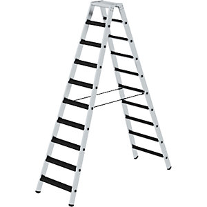 Stufen-Stehleiter, beidseitig, Ausführung gepolstert, 2 x 10 Stufen.