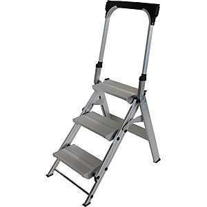 Alu-Klapptreppe, mit Sicherheitsbügel, 3 Stufen.
