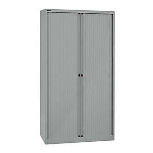 Euro-Rollladenschrank, Breite 1000 mm, 4 Fachböden, silber.
