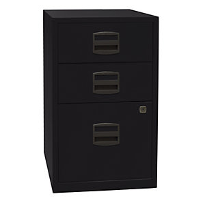 Beistellschrank PFA, 2 Schubladen, 1 Hängeregistratur, schwarz.