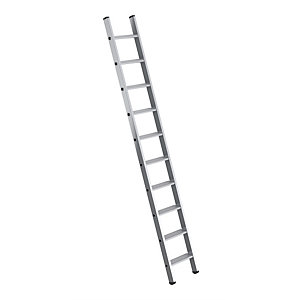 Anlegeleiter mit Stufen, Breite 350 mm, 10 Stufen, Holm 58 x 25 mm.