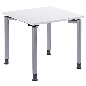 THEA - Schreibtisch mit 4-Fußgestell, Höhe 680 - 820 mm, Breite 800 mm, altweiß.