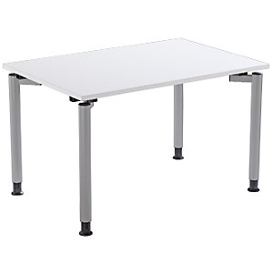 THEA - Schreibtisch mit 4-Fußgestell, Höhe 680 - 820 mm, Breite 1200 mm, altweiß.
