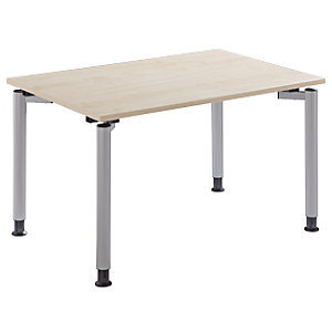 THEA - Schreibtisch mit 4-Fußgestell, Höhe 680 - 820 mm, Breite 1200 mm, Ahorn-Dekor.